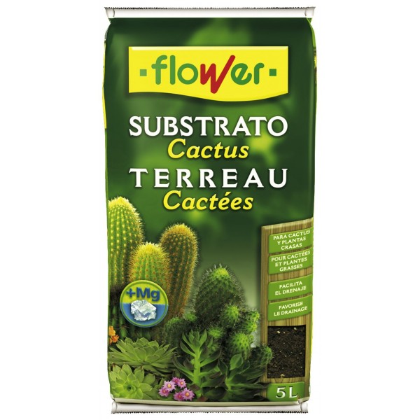 SUSTRATO CACTUS Y CRASAS 5L FLOWER